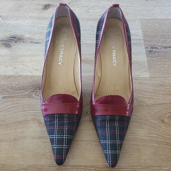 Ellen Tracy -‎ Vintage Wool & Leather Heels - Picture 5 of 7